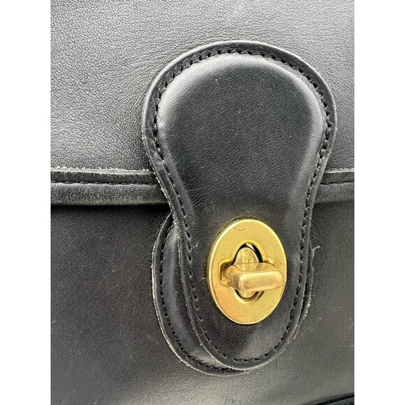 Vintage 90s Coach Black Willis crossbody satchel preppy bag J9C-9927 gold - Picture 6 of 16